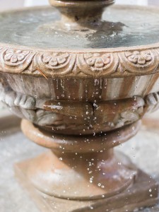 water dripping from large elegant fountain